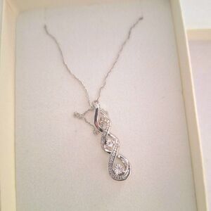Kay Jewelers Three Swirl 1/4 Ct. Diamond Pendant and Sterling Silver Necklace